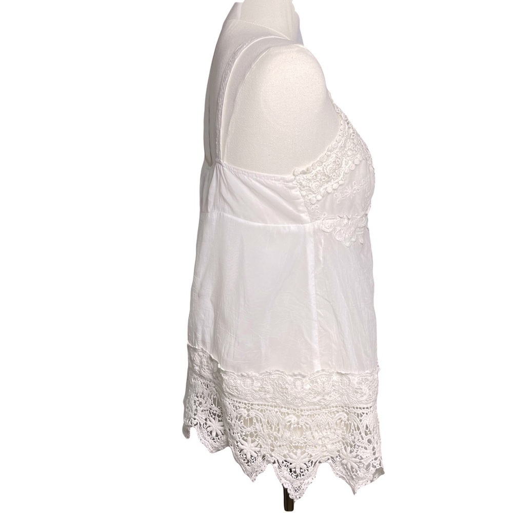 Johnny Was White Embroidered Lace Camisole Tank Top Size Small - Picture 6 of 13